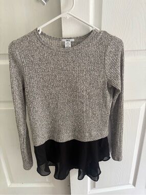 Bar III Heather Gray Ribbed Knit Top